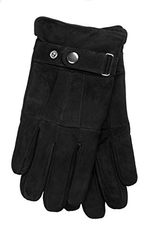 EEM Herren Lederhandschuhe, weiches Veloursleder, Thinsulate Thermofutter, nachhaltig produziert, schwarz XL von EEM Fashion