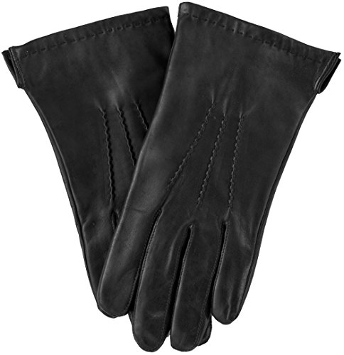 EEM Herren Lederhandschuhe, weiches italienisches Leder, weiches Fleecefutter, klassische Form, schwarz XL von EEM Fashion