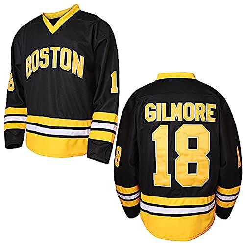 Happy Gilmore #18 Sandler 1996 Movie Eishockey-Trikot, genäht, Leichtathletik-Sportshirt für Herren, schwarz, S-3XL, 18 Gilmore Schwarz, Klein von EETUG