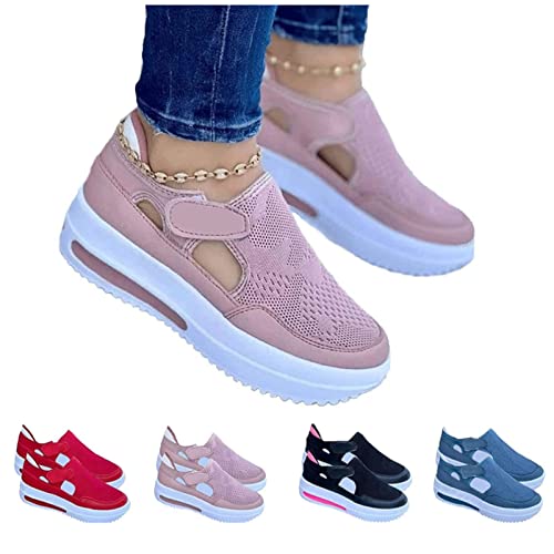 2022 Frühling Turnschuhe Frauen Casual atmungsaktive Sportschuhe, Segeltuchschuhe Damen Trainer Freizeitschuhe Bequeme Segeltuchschuhe Damen Mode Trainer Mesh Schuhe(Size:38,Color:Rosa) von EEUK