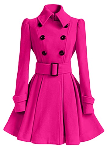 EFOFEI Damenmantel Warmer Erbsenmantel Style Breasted Warmer Mantel Elegant Warmer Trenchcoat Rose XS EFOFEI Damenmantel Warmer Erbsenmantel Style Breasted Warmer Mantel Elegant Warmer Trenchcoat Rose XS von EFOFEI