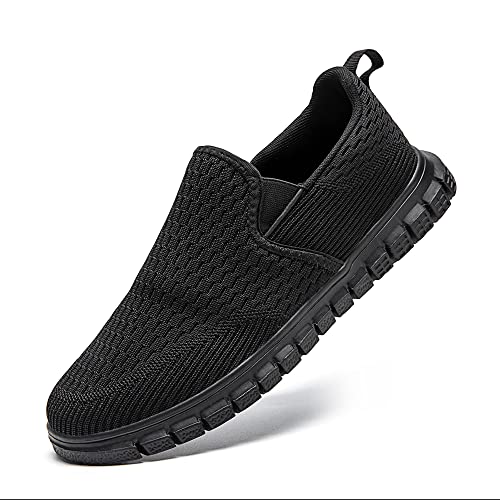 EGMPDA Slip On Trainers Men Running Walking Casual Shoes Loafers for Men Lightweight Comfortable Sneakers Gym Tennis, Schwarz , 40 2/3 EU von EGMPDA