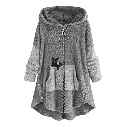EGSDMNVSQ Kapuzenpullover Damen Hoodie Katze Druck Kuschelig Fleecepulli Warm Große Größen Winter Teddy Jacke Casual Plüsch Hoodie Cute Pullover Lang Sweatshirts Plüschjacke Plüschmantel Sweatjacke EGSDMNVSQ Kapuzenpullover Damen Hoodie Katze Druck Kuschelig Fleecepulli Warm Große Größen Winter Teddy Jacke Casual Plüsch Hoodie Cute Pullover Lang Sweatshirts Plüschjacke Plüschmantel Sweatjacke von EGSDMNVSQ