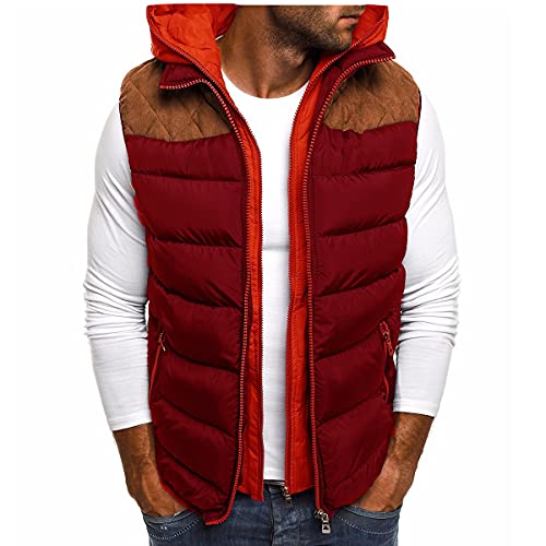 EGSDMNVSQ Weste Herren Outdoor Sommer Steppweste Daunenweste Abnehmbare Kapuze Vest Sportweste Freizeitjacke für Männer Übergangsjacke Slim Fit von EGSDMNVSQ