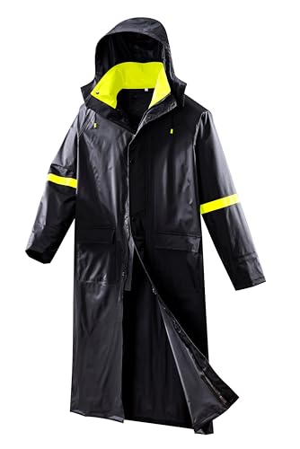 EI Sonador Klassische lange Regenmäntel für Herren, Regenmäntel mit Kapuze, Regenbekleidung für wasserdichte Arbeit, atmungsaktiv, Regenjacke Poncho, Schwarz und fluoreszierendes Grün, XXX-Large EI Sonador Klassische lange Regenmäntel für Herren, Regenmäntel mit Kapuze, Regenbekleidung für wasserdichte Arbeit, atmungsaktiv, Regenjacke Poncho, Schwarz und fluoreszierendes Grün, XXX-Large von EI Sonador