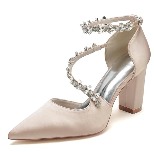 EICOFF Brautschuhe Ivory Hochzeitsschuhe Damen Blockabsatz Geschlossene Pumps Knöchelriemen Absatzschuhe Strass Party Kleid Schuhe,Champagne,42 EU EICOFF Brautschuhe Ivory Hochzeitsschuhe Damen Blockabsatz Geschlossene Pumps Knöchelriemen Absatzschuhe Strass Party Kleid Schuhe,Champagne,42 EU von EICOFF