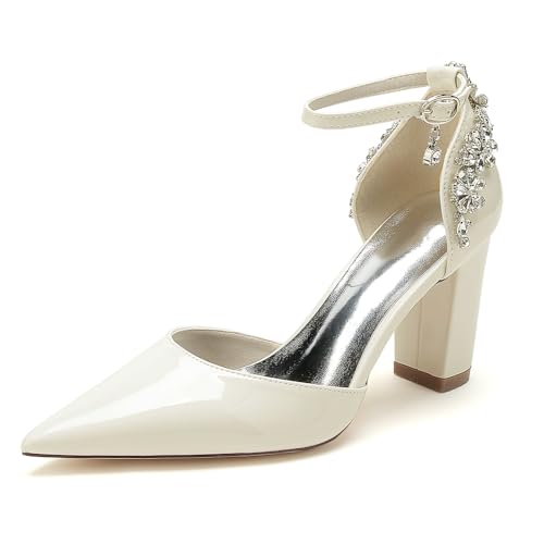 EICOFF Damen Blockabsatz Pumps mit Riemchen Absatzschuhe Geschlossene Zehen Strass Brautschuhe Hochzeit Party Dress Arbeitschuhe,Beige,40 EU EICOFF Damen Blockabsatz Pumps mit Riemchen Absatzschuhe Geschlossene Zehen Strass Brautschuhe Hochzeit Party Dress Arbeitschuhe,Beige,40 EU von EICOFF