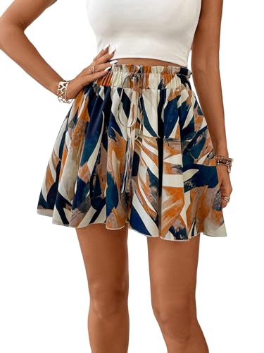 EIRUKON Kurze Hose Damen Sommer Shorts Leichte Elegant Flowy Damen-Shorts Elastisch High Waist Kurze Hosen Casual Rüschen Strandshorts Hosenrock,Bräunlich,L EIRUKON Kurze Hose Damen Sommer Shorts Leichte Elegant Flowy Damen-Shorts Elastisch High Waist Kurze Hosen Casual Rüschen Strandshorts Hosenrock,Bräunlich,L von EIRUKON