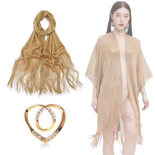 Schals für Damen, Funkelnde metallische Tücher und Wickel für die Abendparty Formale Kleider Hochzeit Brautjungfer mit kostenloser Schalschnalle Schals für Damen, Funkelnde metallische Tücher und Wickel für die Abendparty Formale Kleider Hochzeit Brautjungfer mit kostenloser Schalschnalle von EIYVUAL