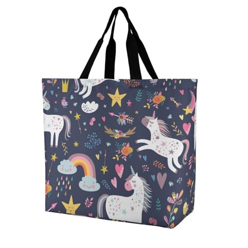 EJFICAHG Handtaschen Für Frauen Einhörner Sterne Muster Einkaufstasche Polyester Tote Bag Satchel Bags EJFICAHG Handtaschen Für Frauen Einhörner Sterne Muster Einkaufstasche Polyester Tote Bag Satchel Bags von EJFICAHG