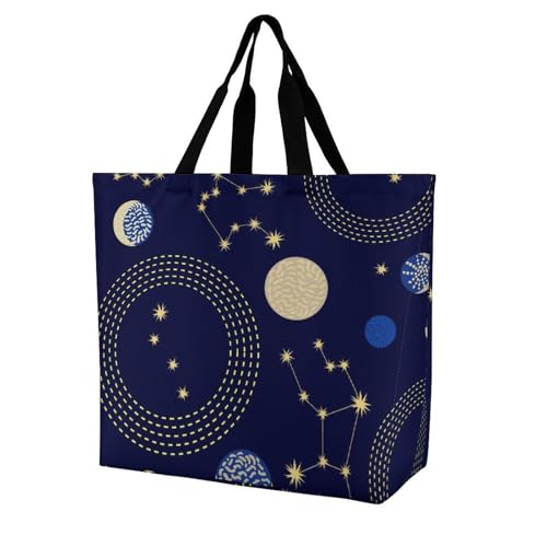 EJFICAHG Handtaschen Für Frauen Sternzeichen Himmel Konstellationen Einkaufstasche Polyester Tote Bag Satchel Bags EJFICAHG Handtaschen Für Frauen Sternzeichen Himmel Konstellationen Einkaufstasche Polyester Tote Bag Satchel Bags von EJFICAHG