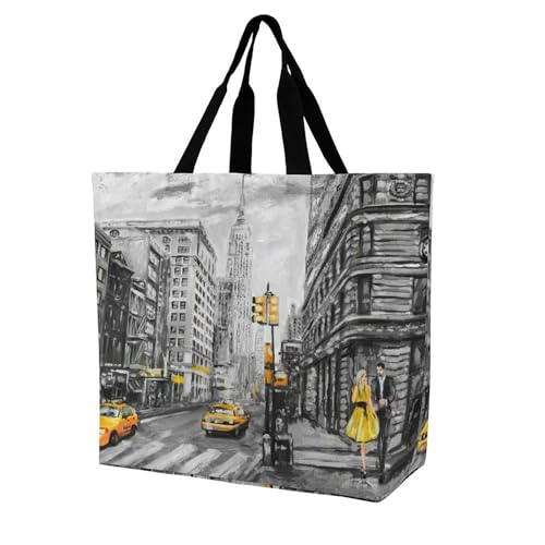 EJFICAHG Handtaschen Für Frauen Straßenansicht Einkaufstasche Polyester Tote Bag Satchel Bags EJFICAHG Handtaschen Für Frauen Straßenansicht Einkaufstasche Polyester Tote Bag Satchel Bags von EJFICAHG