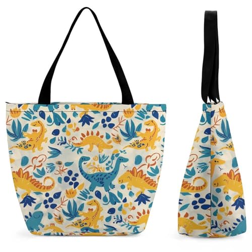 EJFICAHG Handtaschen Für Frauen Süße Dinosauriermuster Gelb Und Blau Einkaufstasche Leder Tote Bag Satchel Bags Für Mädchen EJFICAHG Handtaschen Für Frauen Süße Dinosauriermuster Gelb Und Blau Einkaufstasche Leder Tote Bag Satchel Bags Für Mädchen von EJFICAHG