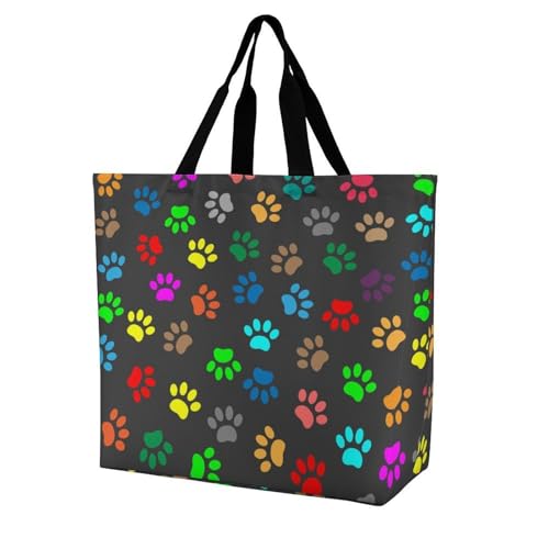 EJFICAHG Handtaschen Für Frauen Tier-Tatzen-Muster Einkaufstasche Polyester Tote Bag Satchel Bags EJFICAHG Handtaschen Für Frauen Tier-Tatzen-Muster Einkaufstasche Polyester Tote Bag Satchel Bags von EJFICAHG