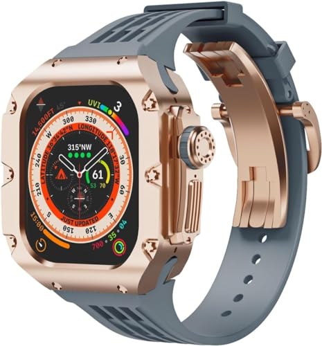 EKINS 49 mm Titanlegierung, Uhrengehäuse, Gummiband, für Apple Watch Ultra 2 Serie, Ersatzteil, Sportarmbänder, Uhrengehäuse, Metallkrone, Mod-Kit, Zubehör, 49 mm, Achat von EKINS