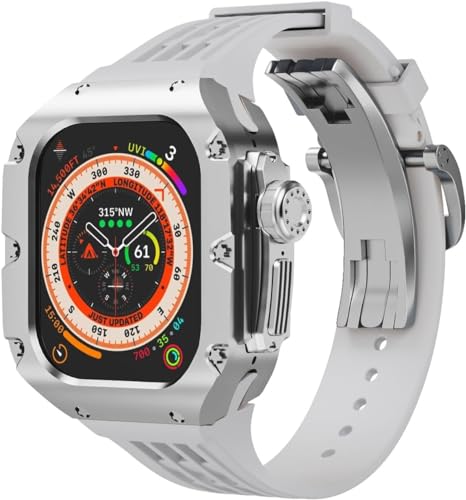 EKINS 49 mm Titanlegierung, Uhrengehäuse, Gummiband, für Apple Watch Ultra 2 Serie, Ersatzteil, Sportarmbänder, Uhrengehäuse, Metallkrone, Mod-Kit, Zubehör, For Ultra 2, Achat von EKINS