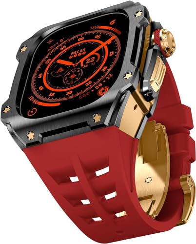 EKINS 49 mm robustes Edelstahl-Gehäuse, Gummi-Uhrenarmband, Mod-Kit, für Apple Watch Ultra 2 Serie, Ersatzzubehör, For Ultra 49mm, Achat von EKINS
