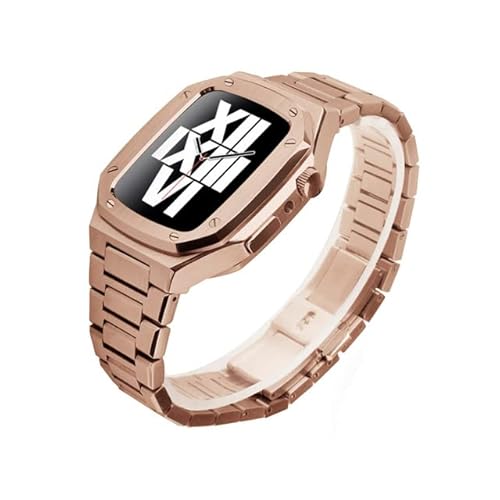 EKINS Ersatzarmband für Apple Watch 44 mm, 45 mm, 9, 8, 7, 6, 5, 4, SE, Edelstahl, integriertes Uhrengehäuse, Metallarmband, Modifikationsset, 44MM, Achat von EKINS