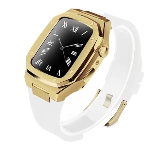 EKINS Ersatzarmband für Apple Watch 44 mm, 45 mm, 9, 8, 7, 6, 5, 4, SE, Edelstahl, integriertes Uhrengehäuse, Metallarmband, Modifikationsset, 44MM, Achat von EKINS