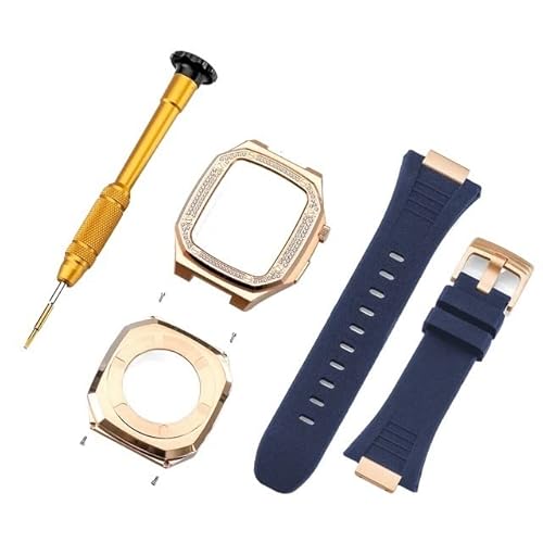 EKINS Ersatzarmband für Apple Watch 44 mm, 45 mm, 9, 8, 7, 6, 5, 4, SE, Edelstahl, integriertes Uhrengehäuse, Metallarmband, Modifikationsset, 45 mm, Achat von EKINS