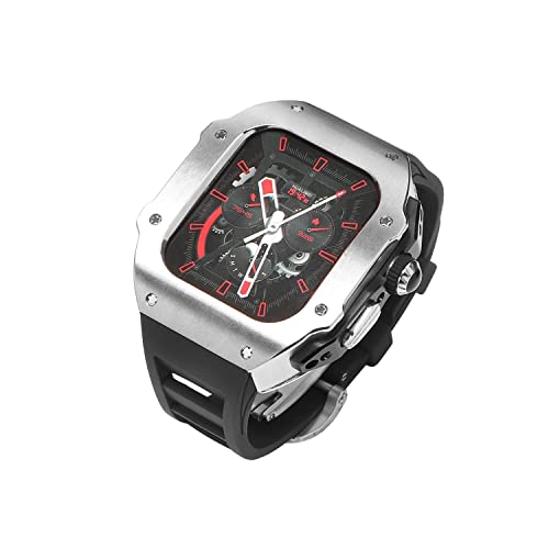 EKINS Luxuriöses Metallgehäuse, 49 mm, Modifikationsset, für Apple Watch Ultra 49 mm, Edelstahl-Gehäuse, Abdeckung für Watch 49 mm, Silikonarmband, For 49mm, Achat von EKINS