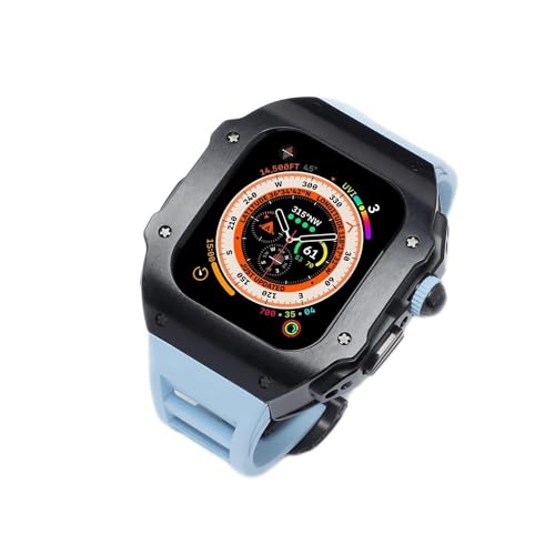 EKINS Luxuriöses Metallgehäuse, 49 mm, Modifikationsset, für Apple Watch Ultra 49 mm, Edelstahl-Gehäuse, Abdeckung für Watch 49 mm, Silikonarmband, For 49mm, Achat von EKINS