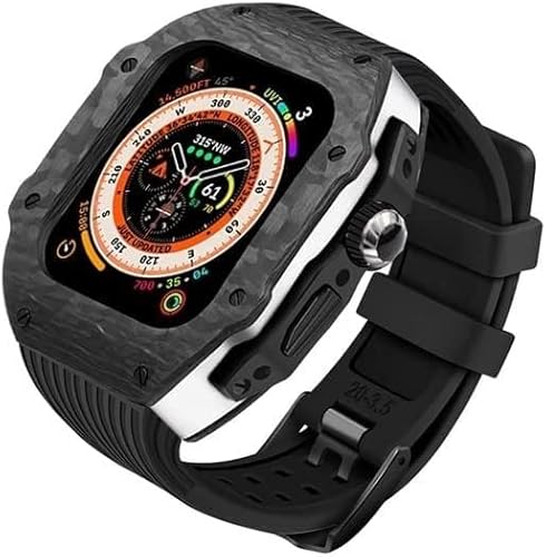 EKINS Luxuriöses Silikon-Armband für Apple Watch Ultra 49 mm, fluoriertes Gummiband, für iWatch 8, 7, 6, 5, 4, SE, 45 mm, 44 mm, Uhrenzubehör, 49 mm, Achat von EKINS