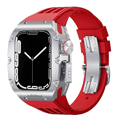 EKINS Luxuriöses Uhrengehäuse aus Titanlegierung, Fluorkautschuk, Modifikationsset, für Apple Watch 8, 7, 6, 5, 4, SE, 45 mm, 44 mm, Ersatz-Uhrenarmband-Set, 44mm, Achat von EKINS