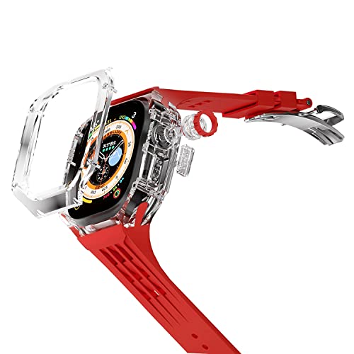 EKINS Modifikationsset für Apple Watch Ultra Band, 49 mm, transparent, Gelee, Schutzhülle, Stoßfängerhülle, Mod Sport-Uhrenarmband, 49 mm, Achat von EKINS