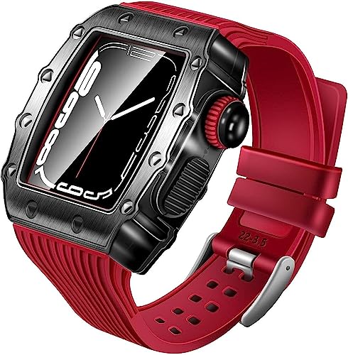 EKINS Silikon-Übungsband für Apple Watch 8/7/6/5/4/SE, 45 mm, 44 mm, 41 mm, 40 mm, Metallrahmen, Sport-Silikon-Armband, Zubehör, 41 mm, Achat von EKINS