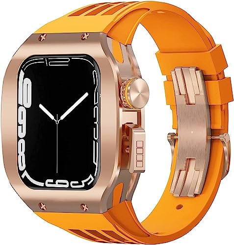 EKINS Uhrenarmband aus Titanlegierung, Gummi, mit Löchern, für Apple Watch Serie 8, 7, 6, 5, 4, SE, 45 mm, 44 mm, Sportarmband mit Edelstahl-Verschluss, stoßfest, für Damen und Herren, For 44mm, Achat von EKINS