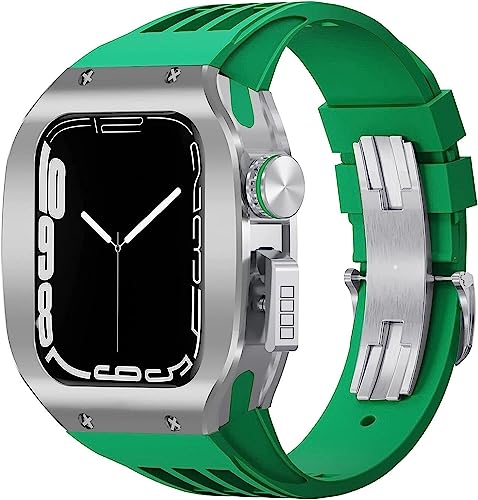 EKINS Uhrenarmband aus Titanlegierung, Gummi, mit Löchern, für Apple Watch Serie 8, 7, 6, 5, 4, SE, 45 mm, 44 mm, Sportarmband mit Edelstahl-Verschluss, stoßfest, für Damen und Herren, For 44mm, Achat von EKINS