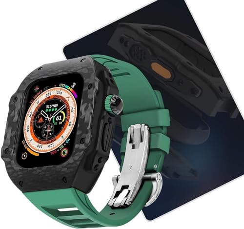 EKINS Uhrengehäuse aus Karbonfaser, für Apple Watch Ultra 8, 49 mm, 7, SE, 6, 5, 4, SE, 45 mm, 44 mm, luxuriöses modifiziertes Uhrengehäuse, 44MM, Achat von EKINS