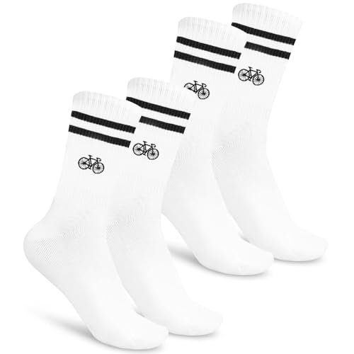 2 Paar Fahrradsocken Herren, Rennrad Socken 40-46, Weiße Radsocken mit Motiv Baumwolle, Sportsocken & Tennissocken, Fahrrad Geschenke für Fahrradfahrer, Geschenk für Geburtstag Fahrradliebhaber 2 Paar Fahrradsocken Herren, Rennrad Socken 40-46, Weiße Radsocken mit Motiv Baumwolle, Sportsocken & Tennissocken, Fahrrad Geschenke für Fahrradfahrer, Geschenk für Geburtstag Fahrradliebhaber von EKKONG