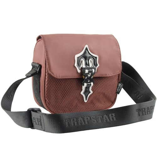 Trapstar Bag, Modemarke Trapstar Bag, Mode Umhängetasche, Tasche Mode UmhäNgetasche, GrenzüBerschreitend Oxford Stoff Hip Hop, Leisure Chest Bag Belt Bag Office Small Backpack (Braun) von EKKONG