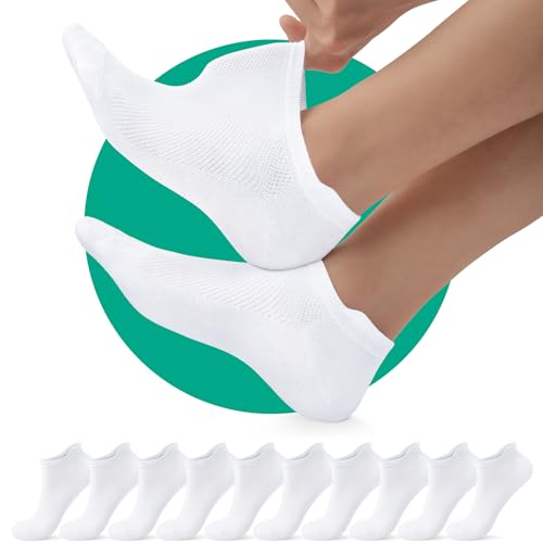 EKSHER 10 Paar Sneaker Socken Herren 47-49 Sportsocken Damen Kurze Halbsocken Baumwollsocken Sneakersocken Laufsocken Atmungsaktive Für Fitnessstudio, Laufen & Alltag, Weiß, 47-50 EKSHER 10 Paar Sneaker Socken Herren 47-49 Sportsocken Damen Kurze Halbsocken Baumwollsocken Sneakersocken Laufsocken Atmungsaktive Für Fitnessstudio, Laufen & Alltag, Weiß, 47-50 von EKSHER