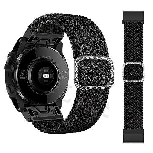 EKSIL Geflochtenes Solo Loop-Armband für Fenix 6 6X Pro 5 5X Plus 7X 7 Smartwatch, Nylon, elastisch, Schnellverschluss-Armband für Garmin Epix, 26mm For Fenix 5X 5XPlus, Achat von EKSIL