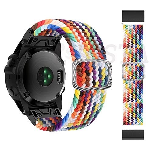 EKSIL Geflochtenes Solo Loop-Armband für Fenix 6 6X Pro 5 5X Plus 7X 7 Smartwatch, Nylon, elastisch, Schnellverschluss-Armband für Garmin Epix, For Fenix 7X, Achat von EKSIL