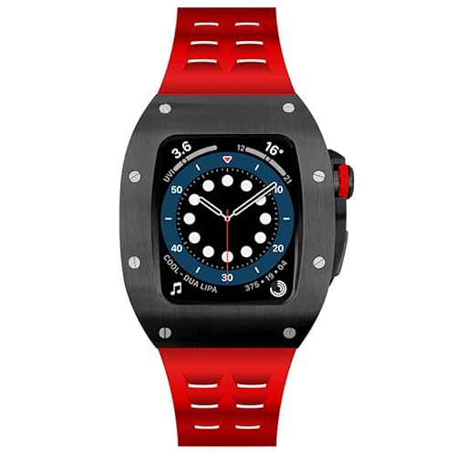 EKSIL Luxus-Modifikationsset, Armband für Apple Watch 8, 7, 44 mm, 45 mm, Silikon-Set für iWatch Serie 8, 7, 6, 5, 4, 44, 45, Herren-Uhrengehäuse, 44mm For 6/5/4/SE, Achat von EKSIL