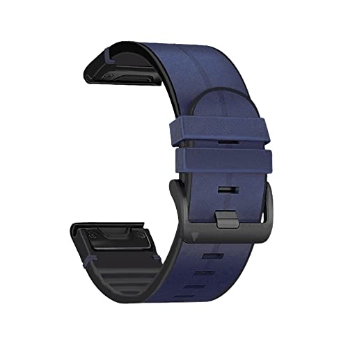 EKSIL Smartwatch-Armband für Garmin Fenix 7 7X 6 6X Pro 5X 5 Plus 3HR Descent Mk2 Schnellverschluss-Armband aus Silikon und Lederarmband, 22 mm, 26 mm, 22 mm, Achat von EKSIL