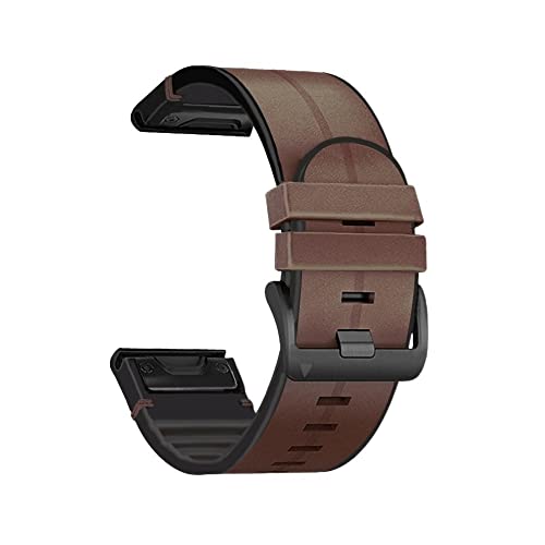 EKSIL Smartwatch-Armband für Garmin Fenix 7 7X 6 6X Pro 5X 5 Plus 3HR Descent Mk2 Schnellverschluss-Armband aus Silikon und Lederarmband, 22 mm, 26 mm, 22 mm, Achat von EKSIL