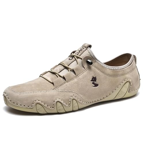 EKoKim Coole Bequeme Barfuß Walking Schuhe für Männer Mode Casual Lightweight Commute Schuhe Slip-on Minimalist (Color : Khaki, Size : 48 EU) von EKoKim