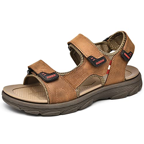 EKsma Herren-Walking-Sandalen, Sport-Outdoor-Sandalen, Sommer-Herren-Strandschuhe, offene Zehenschuhe(Color:Brown,Size:EU 45) von EKsma