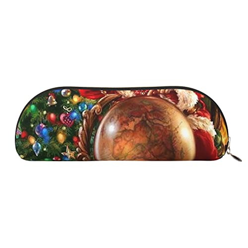 ELBULL Weihnachtsmann-Federmäppchen, Ledertasche, Stiftehalter, Schreibwaren-Box mit Reißverschluss, Aufbewahrungstasche für Studenten, Büro, gold, Einheitsgröße, Europäischer und amerikanischer Stil von ELBULL