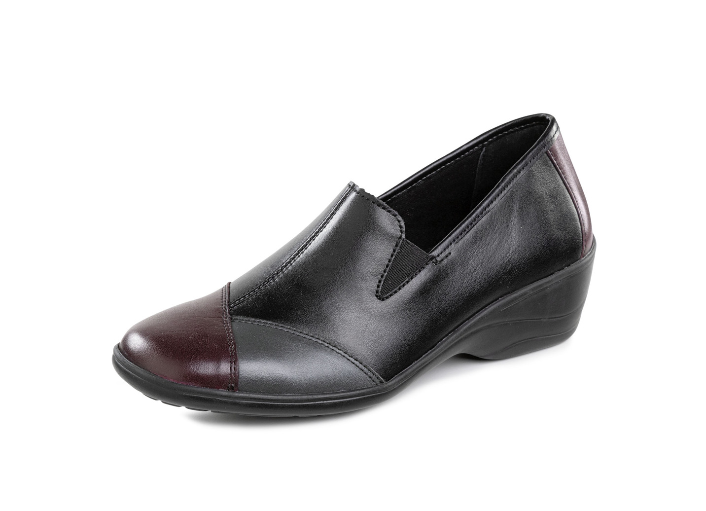 ELENA EDEN Slipper aus Nappaleder, Schwarz-Chianti-Grau, Größe 38 von ELENA EDEN