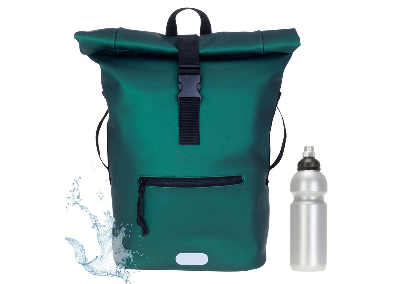 ELEPHANT Freizeitrucksack Time Bag aus Plane, Rucksack Laptoprucksack Daypack wasserabweisend + Trinkflasche von ELEPHANT