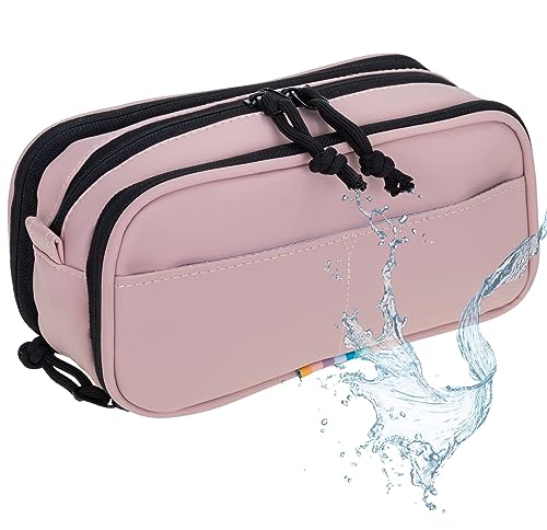 ELEPHANT Mäppchen Federmäppchen Utensilo Aufbewahrungstasche klein Stiftetasche Kabeltasche wasserfest Organizer Büro Plane Hydro Pencil Case 12828 (Dusty Pink Rosé) von ELEPHANT