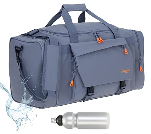 Sporttasche Reisetasche Saunatasche Herren Damen aus Plane Elephant Tour 55 cm 40 Liter mit Yogamatte - Halterung Bag Sport Fitness Sauna Tasche Gymbag 1304 Large + Trinkflasche (Titan Grey (Grau)) von ELEPHANT