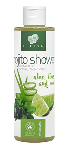 Elfeya Cosmetics Mojito Shower Gel with 100% Organic Essential Lime Oil, Peppermint Oil and Aloe Vera Extract. Energizing Body Wash Formula for Men & Women - 200ml von ELFEYA COSMETICS