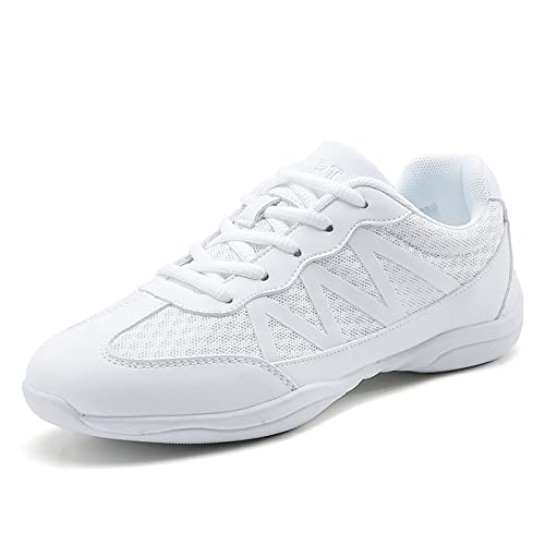 Damen Cheer Schuhe Weiß Cheerleading-Schuhe Erwachsene Jugendliche Jazz Yoga Trainingschuhe Mädchen Tanzschuhe Gymnastik Outdoor Sportschuhe Cheerleading Uniform Schuhe Damen Mädchen Laces Weiß 38 von ELIOGN